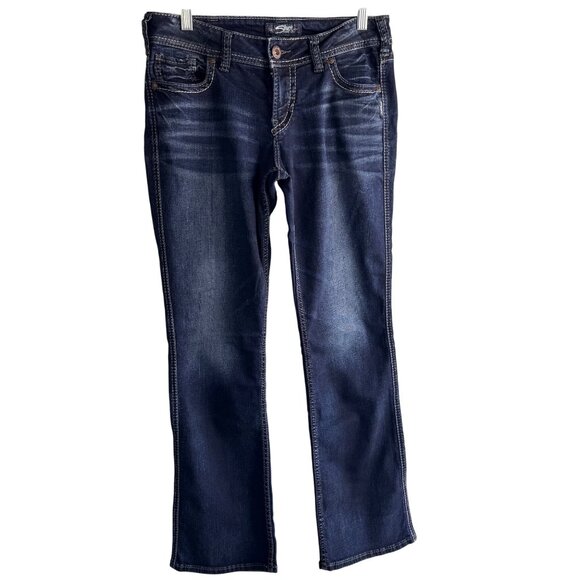 Silver Jeans Co. Suki Mid-Rise Bootcut Womens Jeans 30/31 Dark Denim Dark Wash - Picture 1 of 12